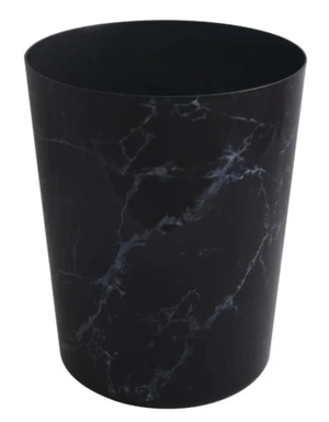 Mainstays 5Gallon Plastic Bathroom Trash Can, No Lid, Black Marble Mainstays 5Gallon Plastic Bathroom Trash Can, No Lid, Black Marble