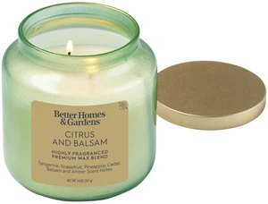 Better Homes & Gardens Citrus & Balsam 2-Wick Glass Jar Candle, 14 oz Better Homes & Gardens Citrus & Balsam 2-Wick Glass Jar Candle, 14 oz