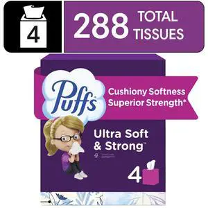 Puffs Ultra Soft Facial Tissues, 4 Count Puffs Ultra Soft Facial Tissues, 4 Count