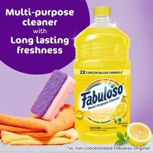 Fabuloso 2X All Purpose Cleaner, No Rinse Floor Cleaner, Refreshing Lemon Scent, 56 fl oz Fabuloso 2X All Purpose Cleaner, No Rinse Floor Cleaner, Refreshing Lemon Scent, 56 fl oz