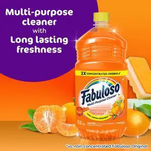 Fabuloso 2X Multi-Purpose Cleaner, No Rinse Floor Cleaner, Tangerine Scent, 56 fl oz Fabuloso 2X Multi-Purpose Cleaner, No Rinse Floor Cleaner, Tangerine Scent, 56 fl oz