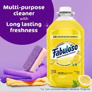 Fabuloso 2X Multi-Purpose Cleaner, No Rinse Floor Cleaner, Refreshing Lemon Scent, 169 fl oz Fabuloso 2X Multi-Purpose Cleaner, No Rinse Floor Cleaner, Refreshing Lemon Scent, 169 fl oz