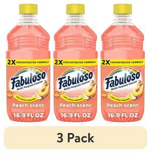 (3 pack) Fabuloso 2X Multi-Purpose Cleaner, No Rinse Floor Cleaner, Peach Scent, 16.9 fl oz (3 pack) Fabuloso 2X Multi-Purpose Cleaner, No Rinse Floor Cleaner, Peach Scent, 16.9 fl oz