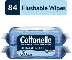 Cottonelle Ultra Fresh Flushable Wet Wipes, 2 Flip-Top Packs Cottonelle Ultra Fresh Flushable Wet Wipes, 2 Flip-Top Packs