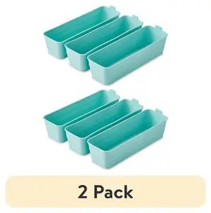 (2 pack) Mainstays 3-Pack Flexible Plastic Drawer Organizer Bins, Green, 10.4 in x 3.2 in x 2.9 in (2 pack) Mainstays 3-Pack Flexible Plastic Drawer Organizer Bins, Green, 10.4 in x 3.2 in x 2.9 in