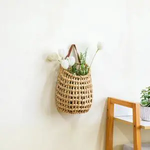 Better Homes & Gardens Water Hyacinth Hanging Basket with Faux Leather Strap Better Homes & Gardens Water Hyacinth Hanging Basket with Faux Leather Strap