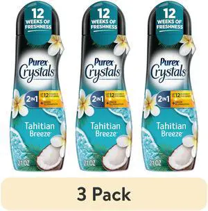 (3 pack) Purex Crystals Scent Booster, Fresh Island Breeze, 21oz (3 pack) Purex Crystals Scent Booster, Fresh Island Breeze, 21oz