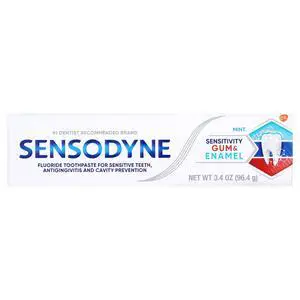 Sensodyne Enamel Fluoride & Gum Sensitive Toothpaste, Mint Flavor, 3.4 oz Sensodyne Enamel Fluoride & Gum Sensitive Toothpaste, Mint Flavor, 3.4 oz
