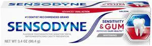 Sensodyne Sensitivity & Gum Whitening Toothpaste, Mint, 3.4 Oz, for Adults Sensodyne Sensitivity & Gum Whitening Toothpaste, Mint, 3.4 Oz, for Adults