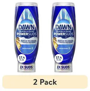 (2 pack) Dawn Platinum Plus PowerSuds Liquid Dish Soap, 17.4 oz. EZ-Squeeze Bottle (2 pack) Dawn Platinum Plus PowerSuds Liquid Dish Soap, 17.4 oz. EZ-Squeeze Bottle