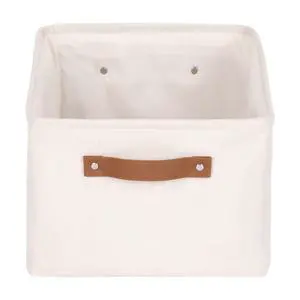 Mainstays Rectangular Canvas Decorative Storage Basket with Polyurethane Handles, Natural, 15 in x 11.02 in x 7.87 in Mainstays Rectangular Canvas Decorative Storage Basket with Polyurethane Handles, Natural, 15 in x 11.02 in x 7.87 in