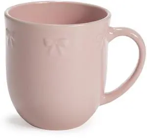 Paris Hilton London Collection Stoneware Bow Mug, Embossed Bow Detailing, Microwave & Dishwasher Safe, 16-Ounce, Blush Pink Paris Hilton London Collection Stoneware Bow Mug, Embossed Bow Detailing, Microwave & Dishwasher Safe, 16-Ounce, Blush Pink