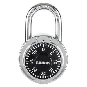 Brinks 50mm Steel Dial Combination Padlock with 1in Shackle Brinks 50mm Steel Dial Combination Padlock with 1in Shackle