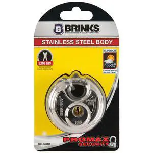 Brinks Stainless Steel 60mm Keyed Discus Padlock with 5/8in Shackle Brinks Stainless Steel 60mm Keyed Discus Padlock with 5/8in Shackle