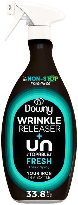 Downy Wrinkle Releaser and Refresher Fabric Spray, Unstopables Fresh, 33.8 fl oz Downy Wrinkle Releaser and Refresher Fabric Spray, Unstopables Fresh, 33.8 fl oz