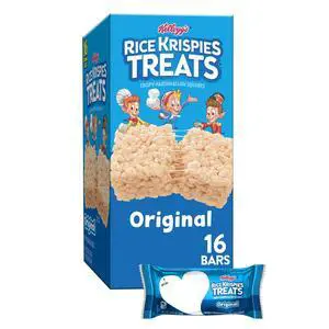 Rice Krispies Treats Original Chewy Crispy Marshmallow Squares, Kids Snacks, 12.4 oz, 16 Count Rice Krispies Treats Original Chewy Crispy Marshmallow Squares, Kids Snacks, 12.4 oz, 16 Count