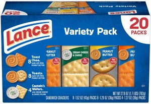 Lance Assorted Sandwich Crackers, 20 Count Variety Pack Lance Assorted Sandwich Crackers, 20 Count Variety Pack