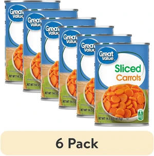(6 pack) Great Value Sliced Carrots, 14.5 oz Can (6 pack) Great Value Sliced Carrots, 14.5 oz Can
