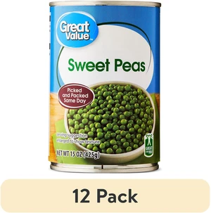 (12 pack) Great Value Sweet Peas, 15 oz Can (12 pack) Great Value Sweet Peas, 15 oz Can