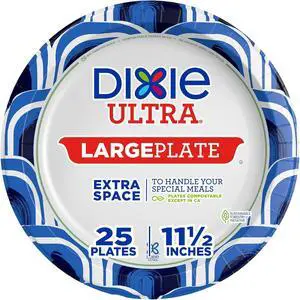 Dixie Ultra Heavy Duty Paper Plates, Large, 11-Inch, 25 Count, 3X Stronger* Dixie Ultra Heavy Duty Paper Plates, Large, 11-Inch, 25 Count, 3X Stronger*