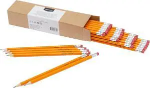 Amazon Basics Wood-Cased #2 HB School Pencils with Erasers for Writing and Drawing, Pre-sharpened, Soft Strong Lead, Orange, 30 Count Amazon Basics Wood-Cased #2 HB School Pencils with Erasers for Writing and Drawing, Pre-sharpened, Soft Strong Lead, Orange, 30 Count