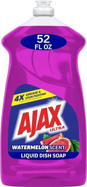 Ajax Ultra Liquid Dish Soap, Strips Grease, Watermelon Scent, 52 fl oz Ajax Ultra Liquid Dish Soap, Strips Grease, Watermelon Scent, 52 fl oz