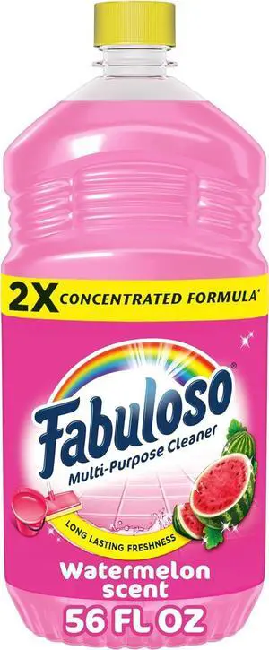 Fabuloso Multi-Purpose Cleaner and Floor Cleaner, 2X Concentrated Formula, Long-Lasting Freshness, Watermelon Scent, 56 fluid ounces Fabuloso Multi-Purpose Cleaner and Floor Cleaner, 2X Concentrated Formula, Long-Lasting Freshness, Watermelon Scent, 56 fluid ounces