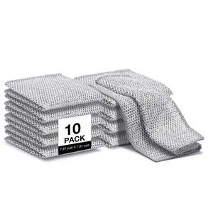 Inkhut Non Scratch Wire Dishcloth Reusable Steel Wool Scrubber Multipurpose Kitchen Cleaning Rag Inkhut Non Scratch Wire Dishcloth Reusable Steel Wool Scrubber Multipurpose Kitchen Cleaning Rag
