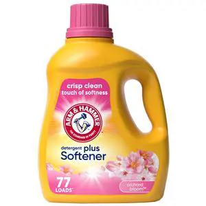 ARM & HAMMER Plus Softener Detergent, Orchard Bloom, 100.5 Fl Oz, 77 Loads ARM & HAMMER Plus Softener Detergent, Orchard Bloom, 100.5 Fl Oz, 77 Loads