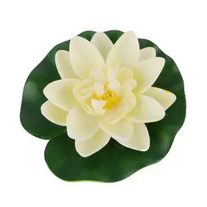 Jinshining White Artificial Floating Foam Lotus Flower with Water Lily Pad Ornaments, Lifelike Fake Lotus Flowers for Patio Pond Pool Fish Tank Aquarium Home Garden Weddi Jinshining White Artificial Floating Foam Lotus Flower with Water Lily Pad Ornaments, Lifelike Fake Lotus Flowers for Patio Pond Pool Fish Tank Aquarium Home Garden Weddi