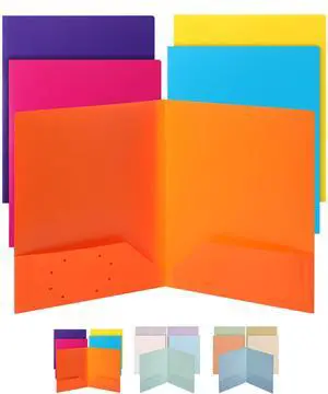 Mr. Pen Plastic Folders with Pockets, 5 Pack, 2-Pocket with Business Card Slot Mr. Pen Plastic Folders with Pockets, 5 Pack, 2-Pocket with Business Card Slot