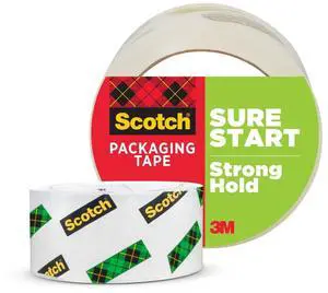 Scotch Sure Start Shipping Packaging Tape, 1.88" x 54.6 Yd, 3" Core, Clear, 1 Roll (345) Scotch Sure Start Shipping Packaging Tape, 1.88" x 54.6 Yd, 3" Core, Clear, 1 Roll (345)