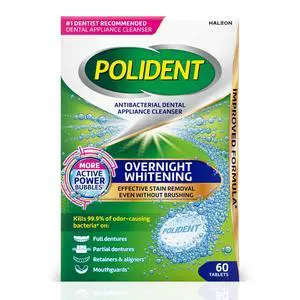 Polident Antibacterial Dental Appliance Cleanser Tablets, 60 Count Polident Antibacterial Dental Appliance Cleanser Tablets, 60 Count