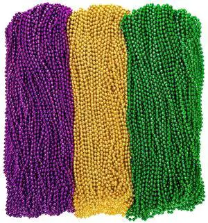 12PCS 33" Mardi Gras Beads Necklaces, 3 Colors Purple Green Gold Carnival Party Supplies, Masquerade Holiday Favors Decorations 12PCS 33" Mardi Gras Beads Necklaces, 3 Colors Purple Green Gold Carnival Party Supplies, Masquerade Holiday Favors Decorations