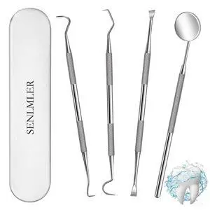 Professional Plaque Remover Dental Tool Kit - Stainless Steel Pick, Tartar Scraper, Tooth Cleaner, Oral Care Hygiene Set for Dentist, Personal, and Pets with Storage Box Professional Plaque Remover Dental Tool Kit - Stainless Steel Pick, Tartar Scraper, Tooth Cleaner, Oral Care Hygiene Set for Dentist, Personal, and Pets with Storage Box