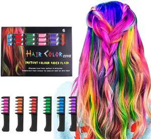 LAWOHO 6 Colors Temporary Hair Dye Marker Comb Gifts for Girls, Kids, Adults, Halloween, Christmas, Birthday Party, Cosplay LAWOHO 6 Colors Temporary Hair Dye Marker Comb Gifts for Girls, Kids, Adults, Halloween, Christmas, Birthday Party, Cosplay