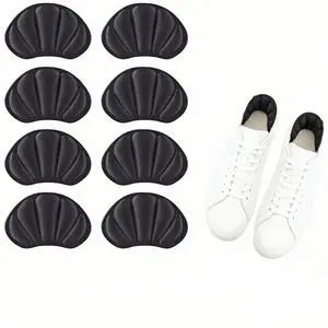 Back of Heel Cushion Inserts, 8 Pcs - Mesh Self-Adhesive Grips Pads, Reusable Heel Guards Liners for Boots, Loose Shoes, Improve Shoe Fit for Women Men, Black Back of Heel Cushion Inserts, 8 Pcs - Mesh Self-Adhesive Grips Pads, Reusable Heel Guards Liners for Boots, Loose Shoes, Improve Shoe Fit for Women Men, Black