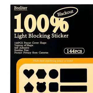 Breliter Light Blocking Stickers 144PCS with Tweezers, Blackout Covers for Electronics Routers Monitors Appliances, Blocks 95-100% of LED Lights Breliter Light Blocking Stickers 144PCS with Tweezers, Blackout Covers for Electronics Routers Monitors Appliances, Blocks 95-100% of LED Lights