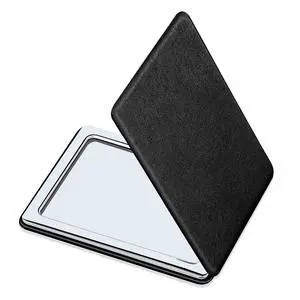 Compact Double-Sided Magnifying Travel Vanity Mirror for Men, Black, Portable for Handbag, Pocket, Wallet, Daily, Work, Business Compact Double-Sided Magnifying Travel Vanity Mirror for Men, Black, Portable for Handbag, Pocket, Wallet, Daily, Work, Business