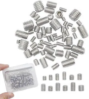 60pcs Set Screws, Allen Head Screws, Grub Screws M3 M4 M5 M6 M8, Stainless Steel, 12 Sizes, for Home Repair, Door Lock, Furniture, Electronics, DIY, Fixtures 60pcs Set Screws, Allen Head Screws, Grub Screws M3 M4 M5 M6 M8, Stainless Steel, 12 Sizes, for Home Repair, Door Lock, Furniture, Electronics, DIY, Fixtures