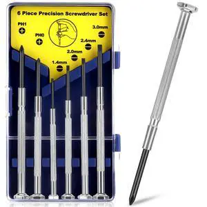 Soodeei 6-Piece Mini Screwdriver Set with Flathead and Philips Bits for Watch, Toys, Computer, Jewelry, Repair Soodeei 6-Piece Mini Screwdriver Set with Flathead and Philips Bits for Watch, Toys, Computer, Jewelry, Repair