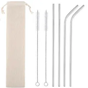 Set of 4 Stainless Steel Straws 10.5-Inch with Cleaning Brushes and Carrying Case for 20oz and 30oz Tumblers Set of 4 Stainless Steel Straws 10.5-Inch with Cleaning Brushes and Carrying Case for 20oz and 30oz Tumblers