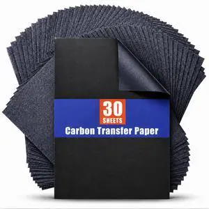 PSLER Black Carbon Paper for Tracing - 30Pcs Graphite Transfer Paper, A4 PSLER Black Carbon Paper for Tracing - 30Pcs Graphite Transfer Paper, A4