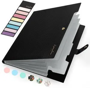 Sooez Accordion File Organizer, Expanding File Folder with Label, 5 Pocket Sooez Accordion File Organizer, Expanding File Folder with Label, 5 Pocket
