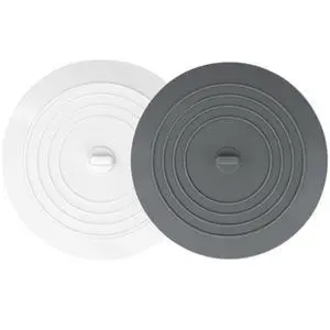 V-TOP 2 Pack 5Inch Silicone Flat Suction Bathtub Drain Stopper, White&Grey V-TOP 2 Pack 5Inch Silicone Flat Suction Bathtub Drain Stopper, White&Grey