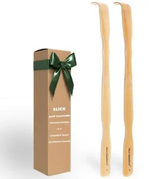Slick Bamboo Back Scratcher, 16.5in, 2-Pack, Long Handle Slick Bamboo Back Scratcher, 16.5in, 2-Pack, Long Handle