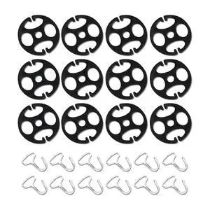 24PCS Plum Plate Metal Hooks with Locking Clips and Plastic Fasteners, 12 Hooks + 12 Plastic Chucks, Car Seat Cover Accessories (Black) 24PCS Plum Plate Metal Hooks with Locking Clips and Plastic Fasteners, 12 Hooks + 12 Plastic Chucks, Car Seat Cover Accessories (Black)