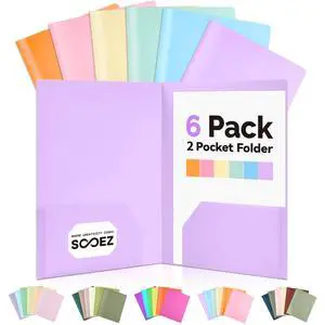 Sooez 7Pack Plastic Pocket Folders with Extra Labels Sooez 7Pack Plastic Pocket Folders with Extra Labels