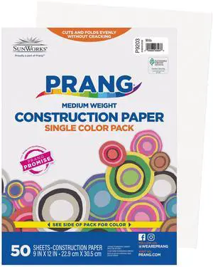 Prang (Formerly SunWorks) Construction Paper, White, 9"x12", 50 Sheets Prang (Formerly SunWorks) Construction Paper, White, 9"x12", 50 Sheets