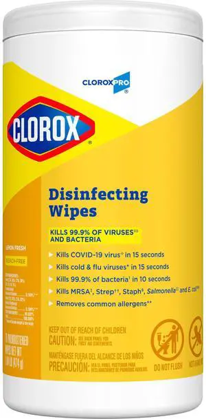 CloroxPro Clorox Disinfecting Wipes, Lemon Fresh, 75 Count CloroxPro Clorox Disinfecting Wipes, Lemon Fresh, 75 Count